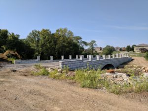 Redi Rock Retaining Wall Bridge for Legacy Woods residential development