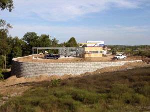 Redi-Rock by SI Precast completed retaining wall at Great Southern