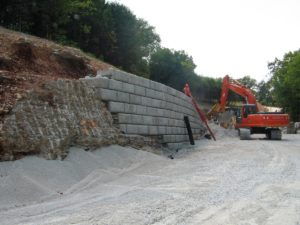 Redi-Rock Retaining Wall Installation