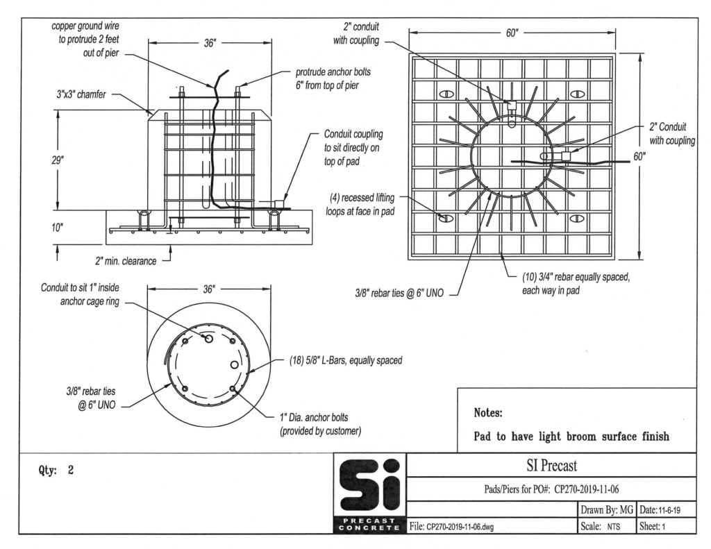 Concrete Pad Project Specs SI Precast Concrete